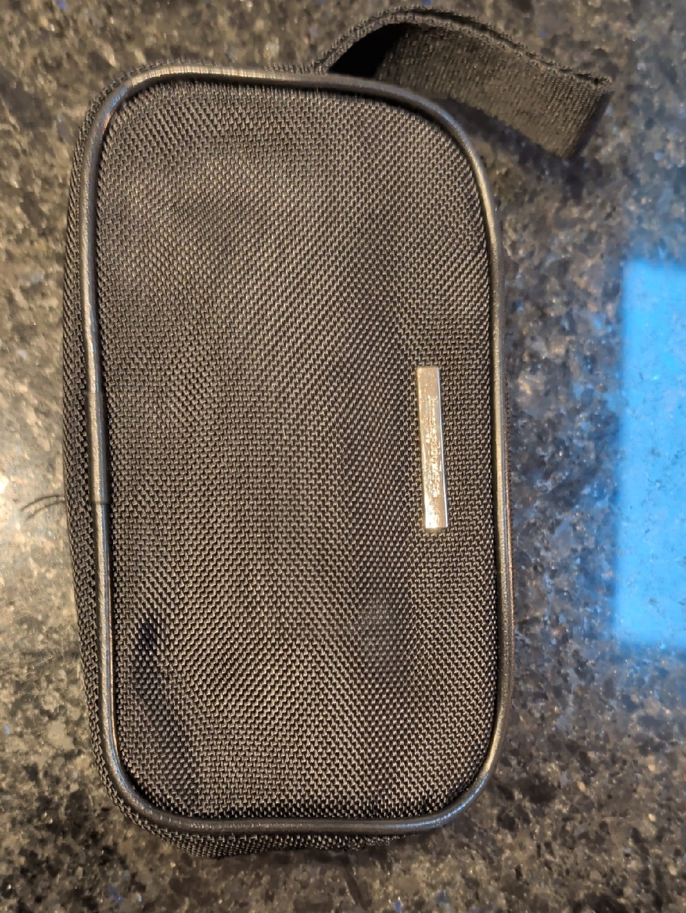 Ermenegildo Zegna Cathy Pacific Black Textured Travel Amenity Pouch Wrist Strap